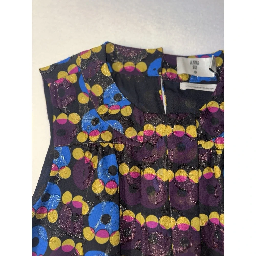 Anna Sui for Target Metallic Circles Shift‎ Sleeveless Mini Dress XS Multi NWT